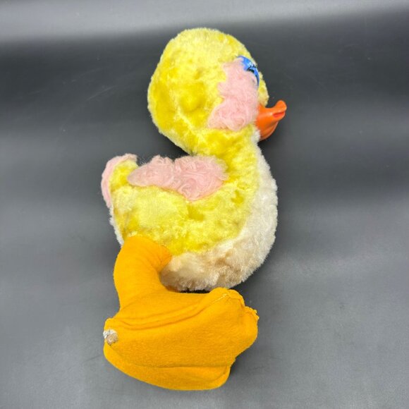 Vintage Rushton Rubber Face Duck Yellow Duckling Stuffed Animal Toy Kitschy READ - Picture 4 of 15